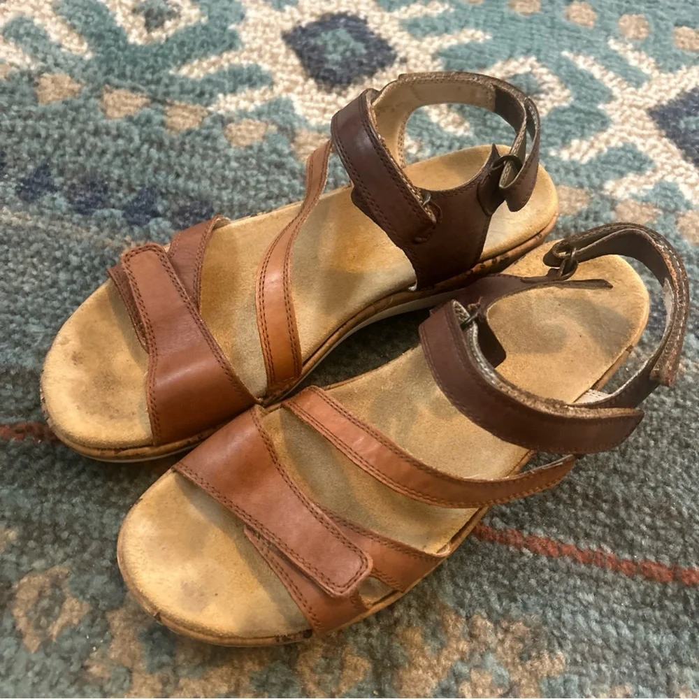 Remonte Womens Sandals Size 40 US 8.5 Beige Leather Ankle Strap Adjustable